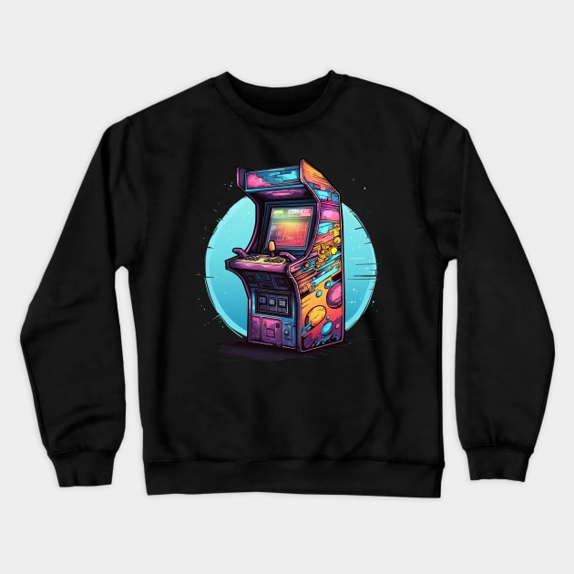 Retro colorful arcade game Crewneck Sweatshirt by OurCCDesign